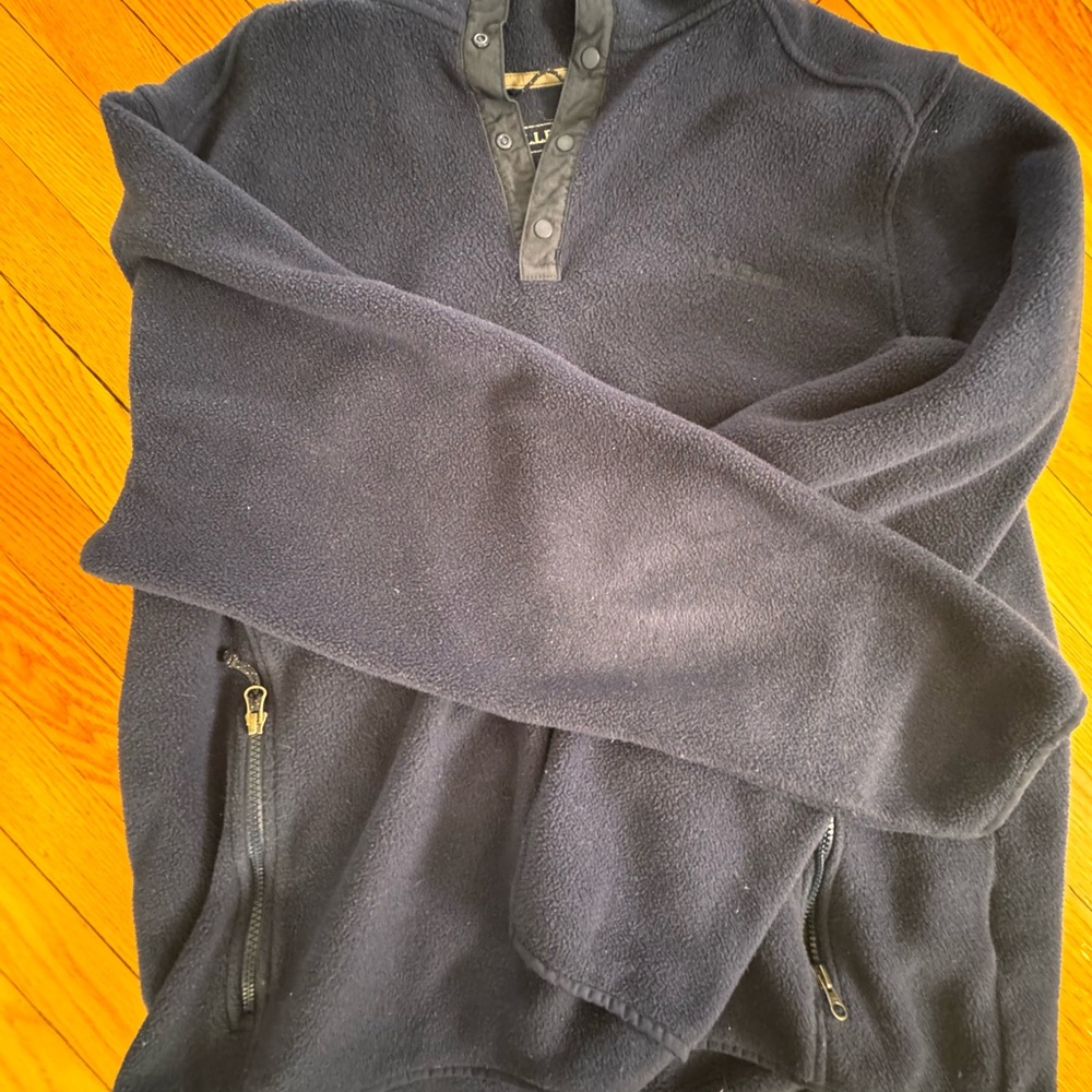 L.L. Bean Black Zip Up Fleece Sweater